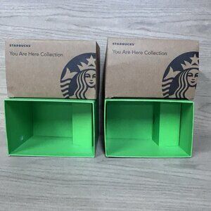 2 Starbucks EMPTY BOXS You Are Here Collection   Box Only For 14 Oz Mug